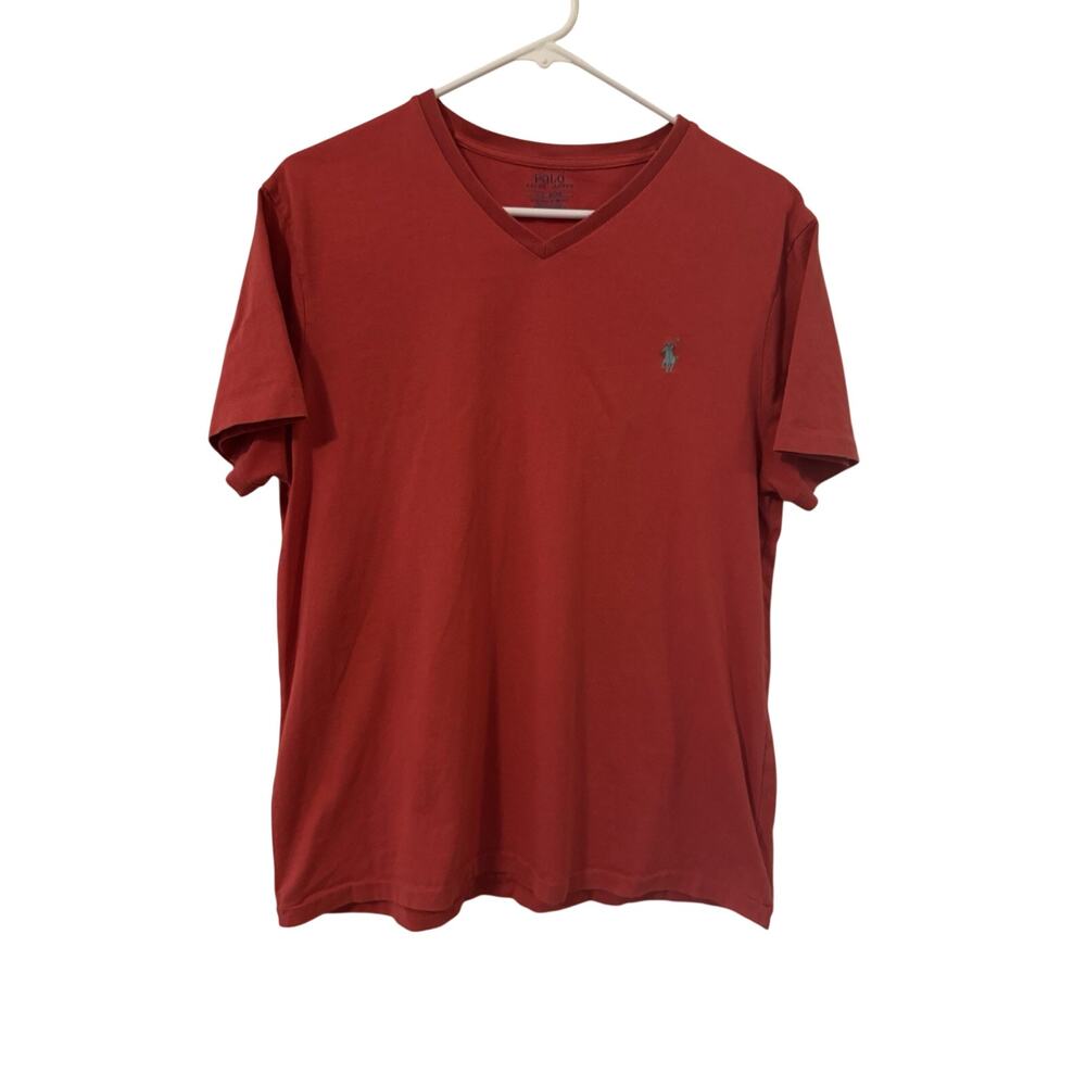 Polo Ralph Lauren Men's XL Red V Neck Pony Logo Classic Fit T Shirt